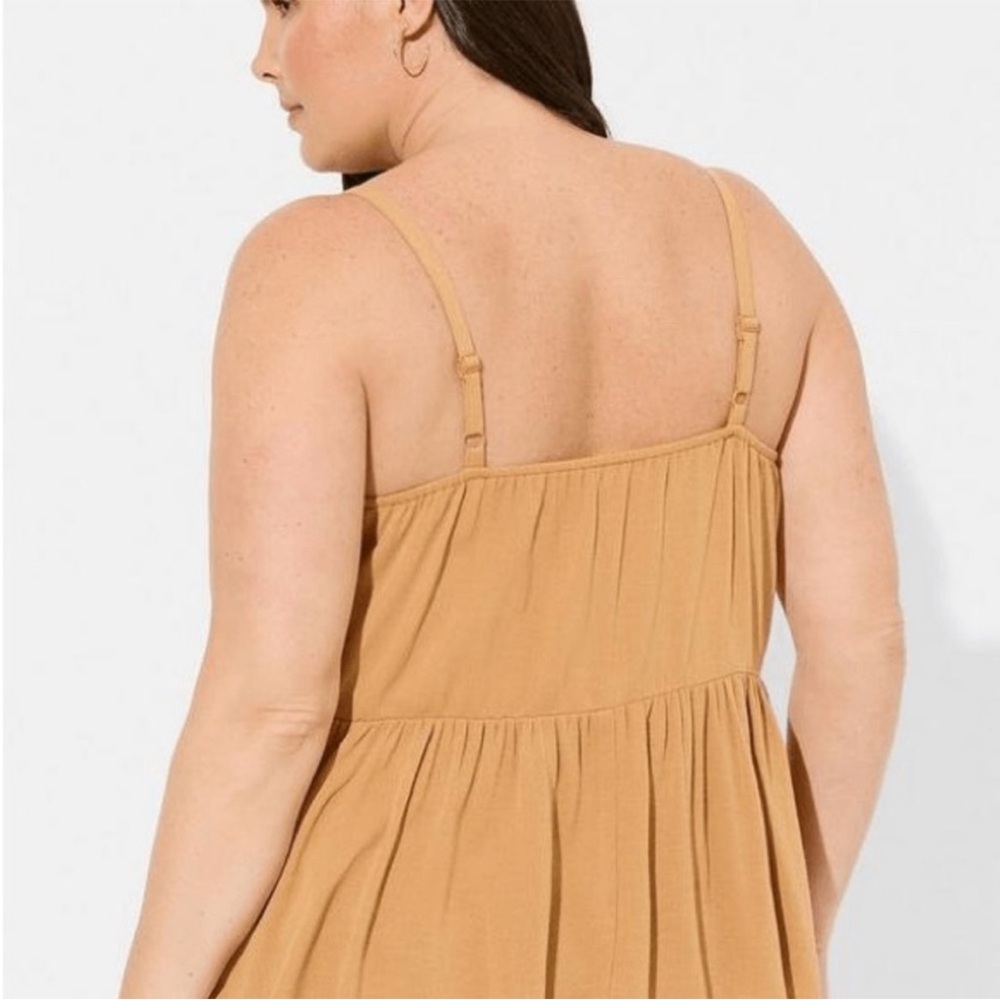 torrid Mustard Ruffle Trim Tank Top - Picture 4 of 5
